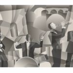 zespół jazzowy czarno biały obrazek
